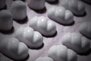 A selection of detailed molded fondant confectionery.