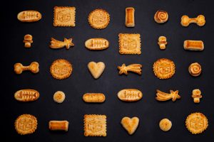 A selection of detailed molded butter cookies.